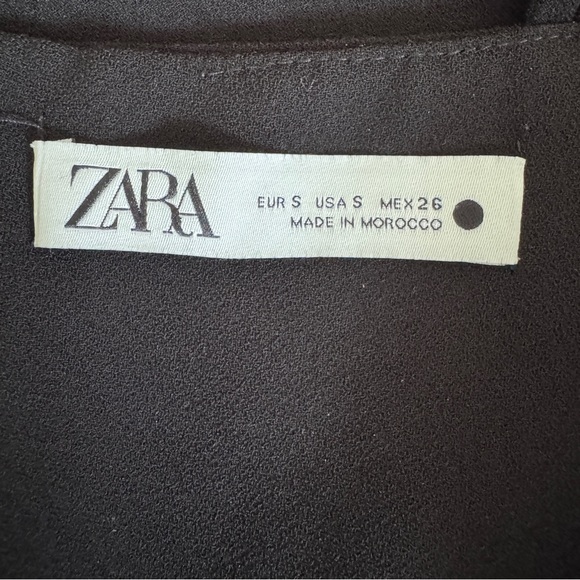 Zara Black Spaghetti Strap Mini Dress with side Slit size Small - Picture 6 of 9